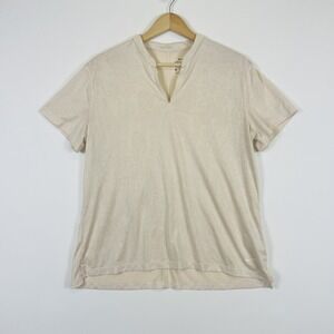 Nike Womens‎ XL Shirt Top Peach Floral Burnout Semi Sheer Active Casual Soft